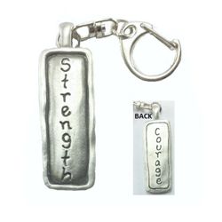 Pewter Strength and Courage Key Ring - 8312KP